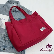 【iSPurple】日系托特*媽媽多格手提肩背包/ 紅