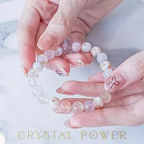 【Crystal Power 克里斯能量水晶】飄花瑪瑙玉髓能量水晶手鍊 S