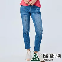 【ATUNAS 歐都納】女款COOLMAX涼感彈性牛仔長褲A1PA2308W─ M 藍