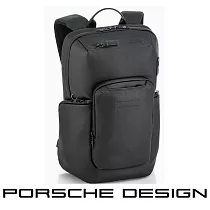 【Porsche Design 保時捷】限量3折 德國頂級小牛皮皮革旅行後背包 全新專櫃展示品 (黑色 OCT1611)