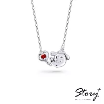 【客製品】STORY 故事銀飾─ PomPomPurin 誕生石系列─布丁狗小心願誕生石純銀項鍊─白K金 12月