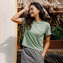 ADISI 女WINCOOL涼感乾爽機能短版連袖上衣 AL2411014 (S─2XL) L 青蘋綠