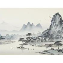 【LAVOD 線上藝廊】藝術微噴油畫 40X60CM 無框畫 風景油畫 書房 辦公室 藝術掛畫 雪落山澗