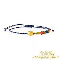 【金品坊】黃金手鍊花團錦簇好兆頭極細蠟線手繩 0.04錢±0.01 如意祥雲開運藍色