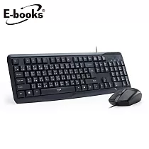 E─books Z13 104鍵有線鍵盤滑鼠組 黑