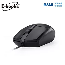 E─books M78 三鍵式有線光學滑鼠 黑