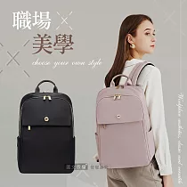14吋 職場美學 防潑水雙隔層 macbook pro商務休閒學生後背包筆電包 黑色