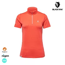 BLACKYAK 女 PHERICHE ECO短袖半開襟 L 橘紅