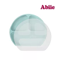 abiie 蛙式三餐─吸盤式附蓋矽膠餐盤 (蘇打藍)