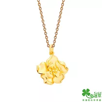 幸運草金飾 澄花之舞黃金墜子 送白鋼項鍊