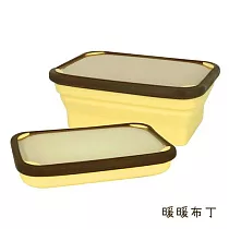 【dr.Si 矽寶巧】巧餐盒─戀戀布蕾系列 矽膠餐盒 摺疊碗 暖暖布丁