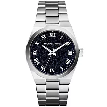 Michael Kors 璀璨繁星經典大錶盤腕錶─藍x銀