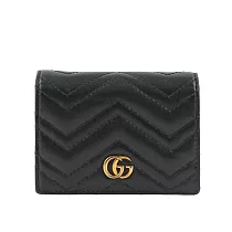 GUCCI GG MARMONT牛皮卡片小短夾_展示品 (黑色)