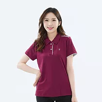 【遊遍天下】MIT台灣製女款抗UV防曬涼感吸濕排汗機能POLO衫(GS1004) 3XL 紫紅