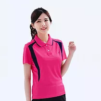【遊遍天下】MIT女款顯瘦抗UV吸濕排汗機能格紋POLO衫 GS1063 (M─5L 大尺碼) 5XL 玫紅