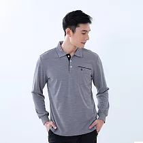 【遊遍天下】MIT台灣製男款環保紗抗UV吸濕排汗機能長袖POLO衫 (GL1022) 3XL 淺灰