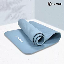 【Tumaz月熊健身】10mm 加厚輕量 NBR瑜伽墊 (送收納網袋，背帶) 天空藍