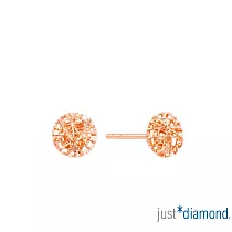 【Just Diamond】交錯圓舞 18K玫瑰金耳環(網路限定)