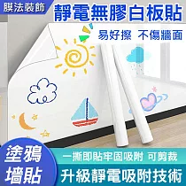 【美好家 Mehome】白板靜電貼 塗鴉墻貼 軟白板 (45cm*長2M) 2捲