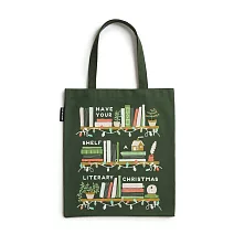 美國Out of Print托特包／Have Your Shelf a Literary Christmas Tote Bag