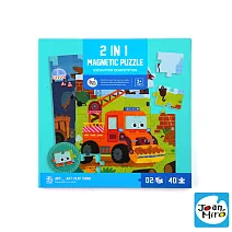 【JoanMiro 原創美玩】磁性摺疊拼圖書-工程車大競賽 JM92694