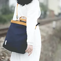 【一帆布包】帆布三式後背包- 深藍色