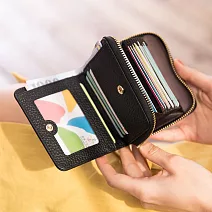 CHENSON真皮 17卡軟蓬蓬牛皮短夾 (W19073-3)黑