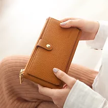 CHENSON真皮 超薄第二代 13卡長夾 內部附獨立零錢袋(W28110-B) 咖啡