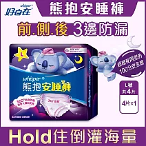 【好自在】熊抱安睡褲4片X5入組夜用型衛生棉/全方位貼身防漏 (M~L號)(適用腰圍29-39吋)