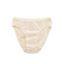 【和諧生活有機棉】仕女高叉內褲(2入) S 原棉米白