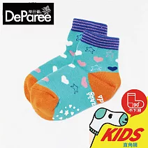 蒂巴蕾 KIDS童襪 直角1/2襪-甜心 藍綠 (S尺寸)