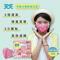 【天天】3D兒童防菌立體醫用口罩,S尺寸(兒童適用) 娃娃熊款(50入/盒)