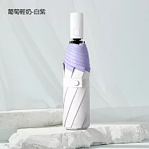 【KISSDIAMOND】溫柔拾光晴雨兩用全自動傘(KDU-345) 葡萄輕奶-白紫