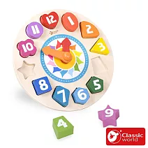 【德國 classic world 客來喜經典木玩】時鐘立體拼板《3655》