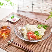 【日本Toyo Sasaki】錘紋透明玻璃沙拉淺盤23cm ‧ 透明色