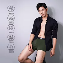 【遊遍天下】MIT台灣製男款彈性透氣涼感內褲 四角褲 GP3002 墨綠  M 墨綠 M 墨綠