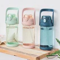 【THERMOcafe 凱菲】可提式大容量彈蓋直飲隨手瓶1800ml (TCTA-1800-LG) 抹茶那提