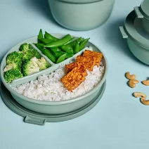 MEPAL / Cirqula 分隔圓形密封保鮮便當盒 250+250+500ml - 寶石綠