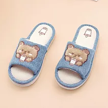 333家居鞋館 撞色可愛室內布拖鞋 藍38/39