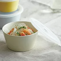 【日本Aito製作所】美濃燒｜典雅素色 附蓋陶瓷微波碗290ml ‧ 珍珠白