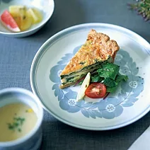 【日本Aito製作所】美濃燒｜Blossom藍花 陶瓷餐盤20cm ‧ 灰