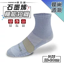 【MORINO摩力諾】MIT石墨烯蜂巢透氣抗菌消臭1/2短襪│M-22-24cm 粉紫
