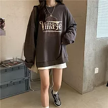 【AMIEE】美式休閒字母圖樣大學T(3色/M-2XL/KDTQ-6908) XL 深灰