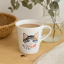 【日本小倉陶器】Meow可愛貓咪 陶瓷馬克杯310ml ‧ 三花貓
