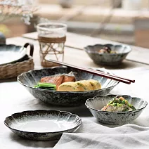 【日本小倉陶器】美濃燒 釉彩輪花 陶瓷深盤24cm