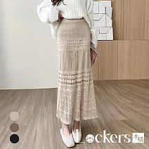 【Lockers 木櫃】韓國顯瘦氣質花邊蕾絲半身裙 L113031503 F 淺卡其F