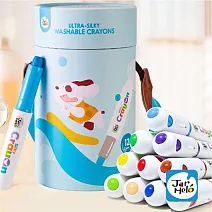 【JarMelo 原創美玩】可水洗兒童絲滑蠟筆 (12色)附背帶JA96208