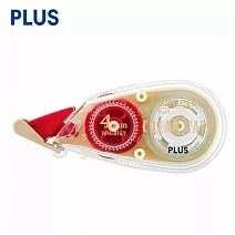 (2入1包)PLUS 手帳修正帶 米黃色紙張專用 4mm 紅色