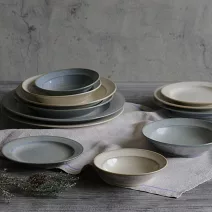 【日本Minoru】Curio窯變 陶瓷淺盤16cm ‧ 杏白