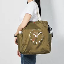 MONDAINE 瑞士國鐵80週年紀念.尼龍大托特包 橄欖綠